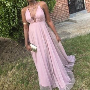 Topshop Tulle Lace Up Maxi Dress